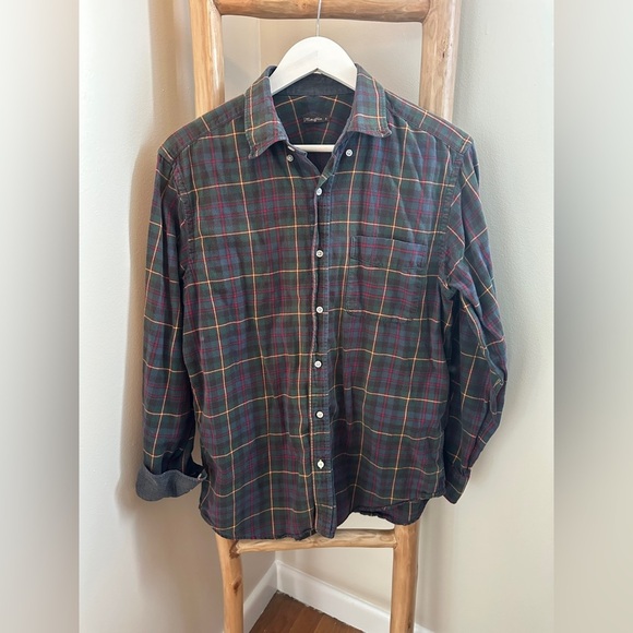 J. McLaughlin Tops - J. McLaughlin Plaid Cotton Button Down Shirt with Contrast Size Small